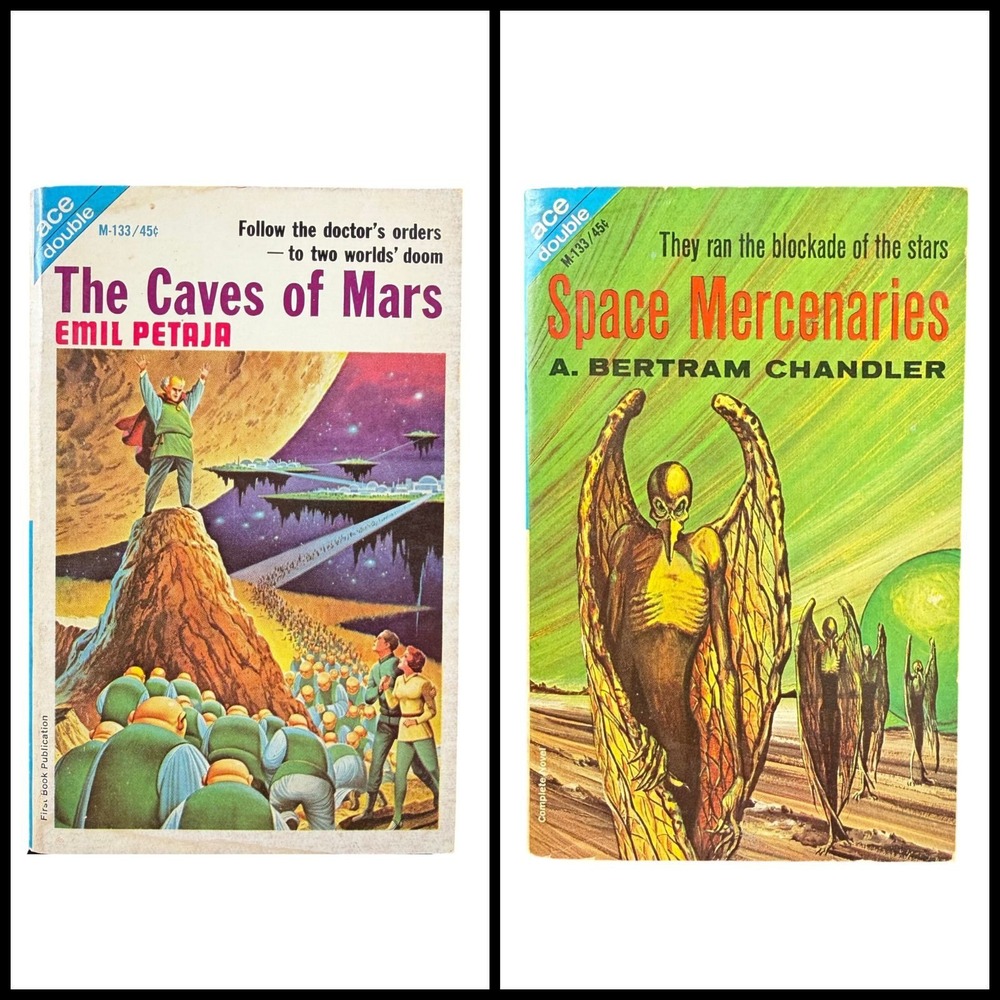Ace Double M-133 The Caves of Mars Emil Petaja Space Mercenaries A B Chandler